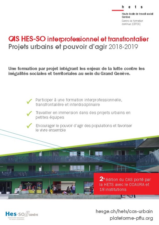 CAS interprofessionnel et transfrontalier "Projets urbains et pouvoir d'agir"